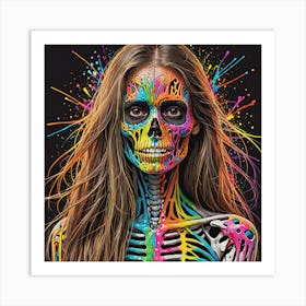 Skeleton Girl Art Print