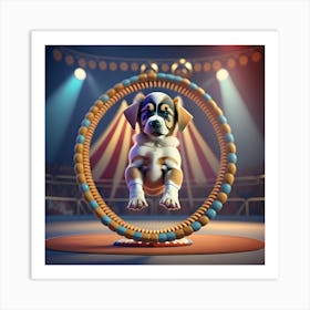 Circus Puppy (Series) Acrobat Art Print