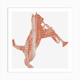 Cat Playing Trumpet Art Print