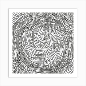 Spiral Drawing grey black white Art Print