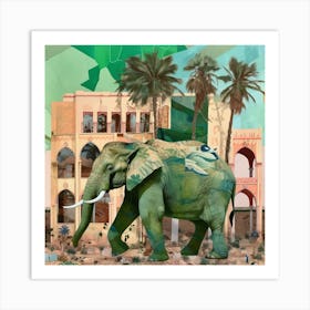 Elephant In The Desert Art Print