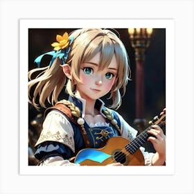 Female bard 1 Art Print