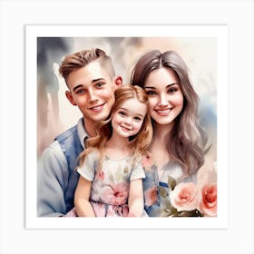 Characters Posing For A Watercolor Portrait Artist Art Print
