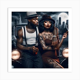 Tattooed Couple Art Print