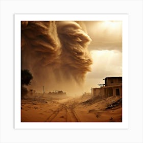 A Towering Wall Of Dust Taller Than Any Skyscraper Looms On The Horizon Art Print