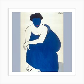 Woman In A Blue Dress 1 Art Print