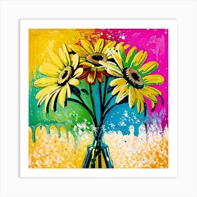 Sunflowers In A Vase Art Print