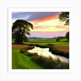 Sunset In The Countryside 1 Art Print