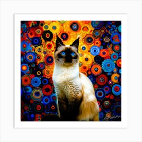 Kitty Daisy - Siamese Cat Art Print