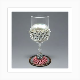 Wine Glass With Pearls Art Print