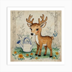 Little Deer In The Woods Art Print