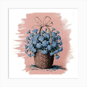 Blue Carnations Art Print