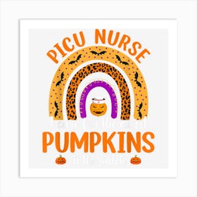 Picu Nurse I Care The Cutest Pumpkins Rainbow Leopard Print Art Print