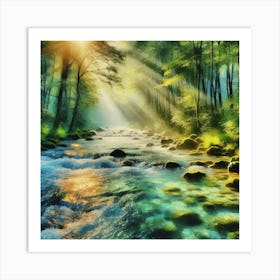 River In The Forest 2 Art Print