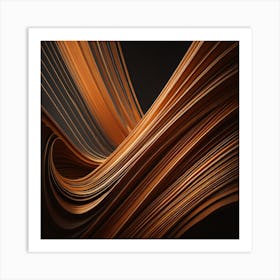 Abstract Wavy Lines in X Art Print