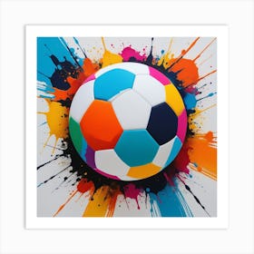 Pelota Con Explosion De Colores Art Print