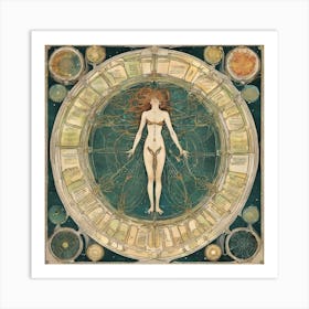 Astrological Nouveau Chart Series - 17 Art Print