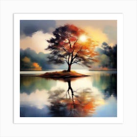 Tree In The Water Art Print