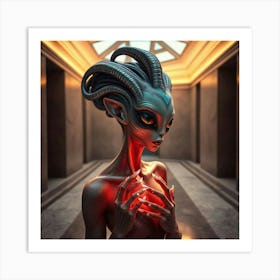 Alien Woman X Art Print