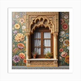 Window With Flowers 5 Art Print