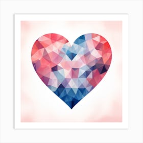 Polygon Design Love Heart Art Print