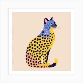 Yellow Cheetah Square 4 Art Print