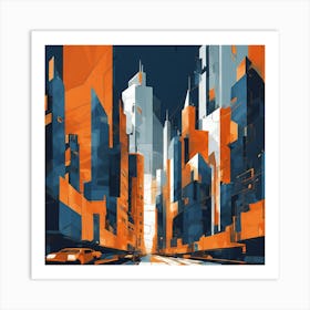 Futuristic Street Cubism Style Art Print