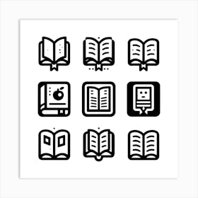 Book Icons Set Web Icons Design Collection (2) Art Print