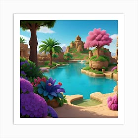 Pond In The Desert Art Print