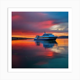 Sunset On A Ferry 19 Art Print