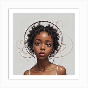 Young Black Girl With Dreadlocks Art Print