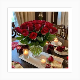 Valentine'S Day Table Setting 2 Art Print