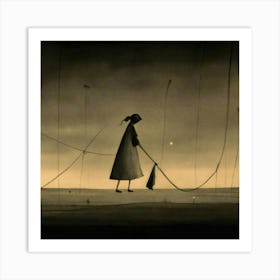 Woman In Black Art Print