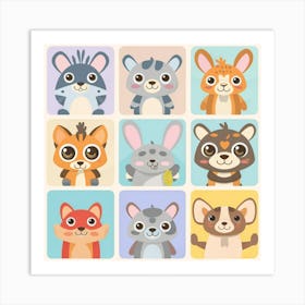 Cute Animals Art Print