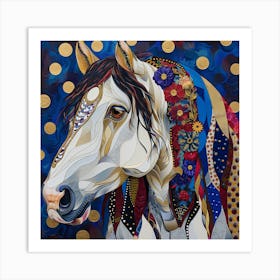 Patchwork Quilted Clydesdale Horse 1 Art Print