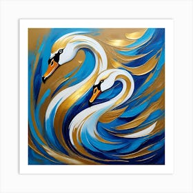 Couple Of Swans Art Print