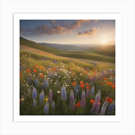 Wildflowers At Sunset 3 Art Print