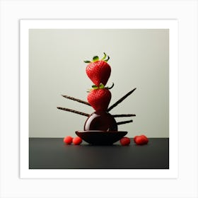 Strawbery And Choclate Art By Csaba Fikker002 Art Print