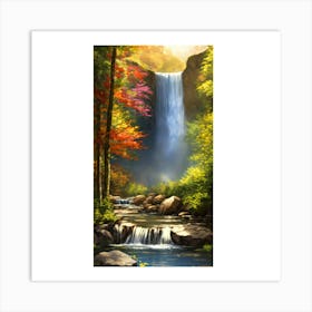 Waterfall In The Forest 2 Art Print