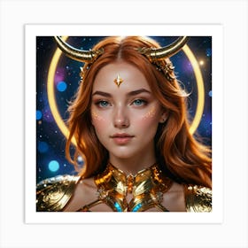 Girl With Horns Art Print