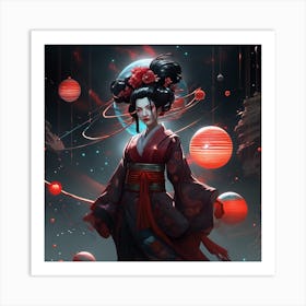 Asian Woman In Space Art Print