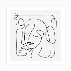 One Line Portrait 2 Art Print