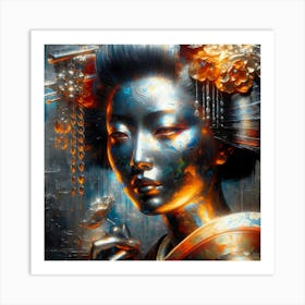 Japan Traditional Geisha Illustration By Ad 179 Art Print