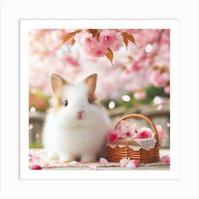 Bunny With Basket Art Print