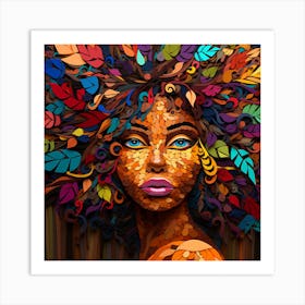 Abstract Portrait Of African Woman 1 Art Print