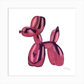 Pink dog helium ballon Art Print