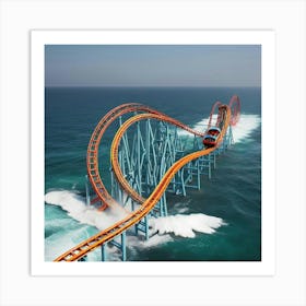 Roller Coaster In The Ocean Art Print