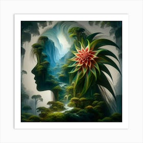 Woman In The Forest Art Print