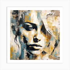 Wall Art - Textured Woman's Face Art Print