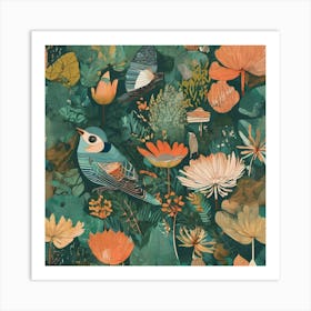 Bird In The Garden Art Print